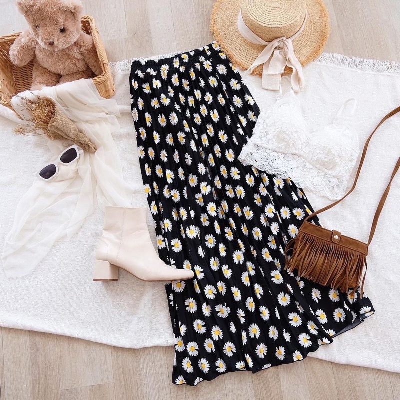 ROK PLISKET DAILY FLOWERS PREMIUM // ROK PLISKET PREMIUM MOTIF BUNGA // BAHAN HYGET PREMIUM-7