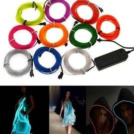 EL Wire/flexible neon wire/led wire 3 Meter with power supply baterai