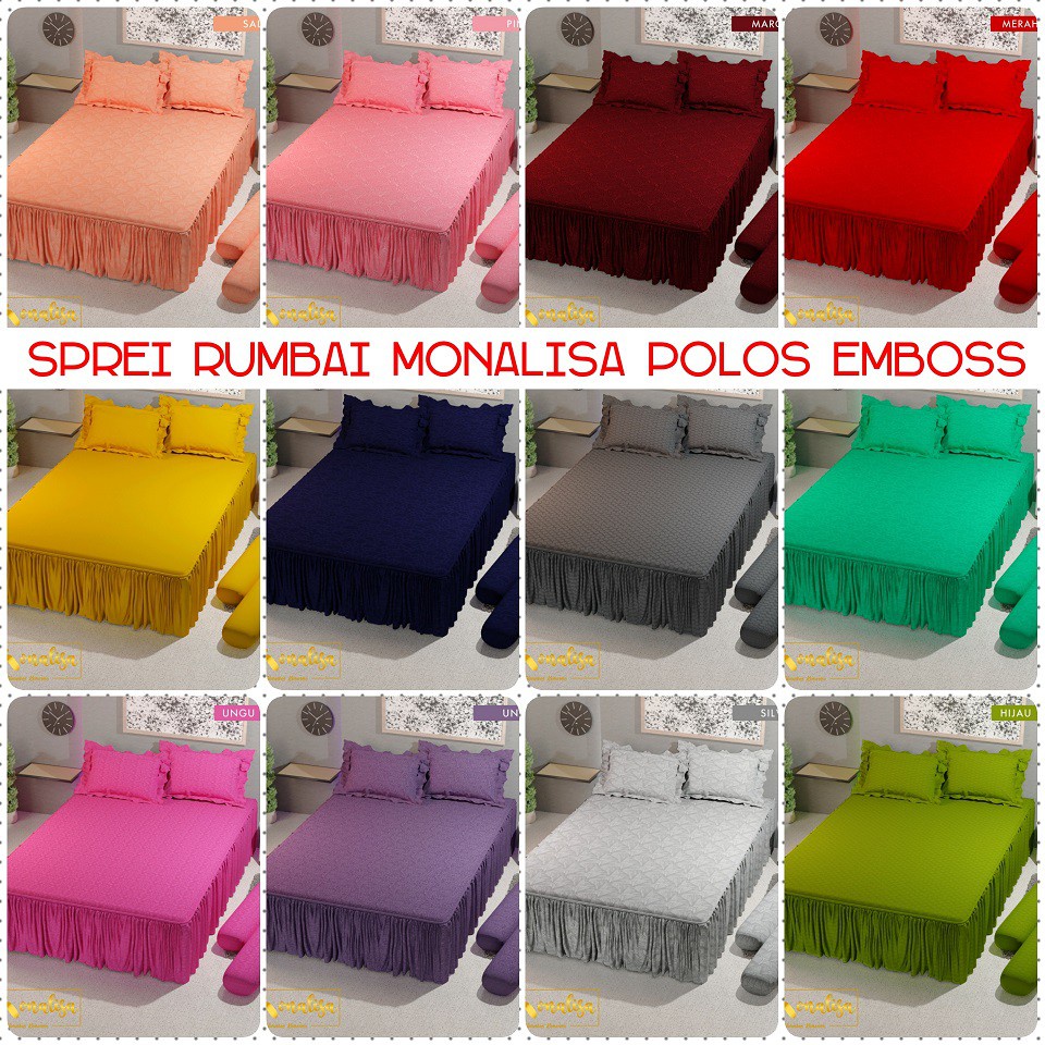 Sprei Rumbai Polos Embos Monalisa King 180x200 Seprei Monalisa Rumbai Polos Seprai Polos Rumbai King