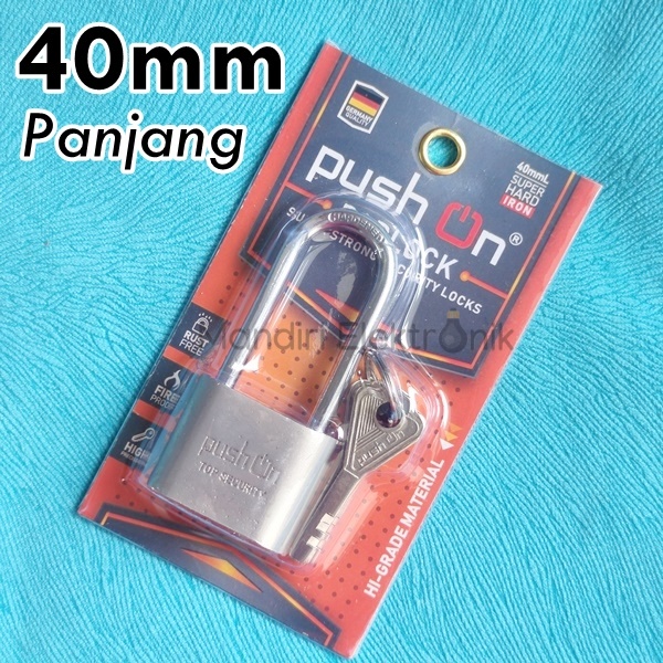 Gembok 40mm Panjang - Gembok Push On Panjang 40mm Long - Gembok Stainless Leher Panjang Long