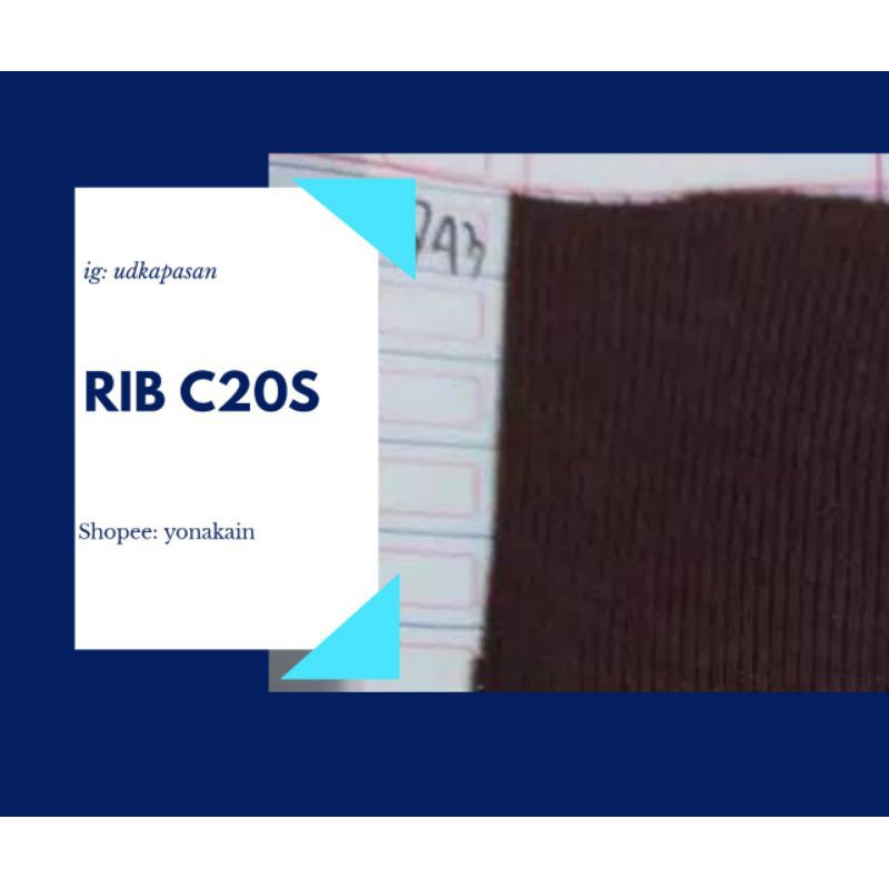 Rib Katun 20s Carded Coklat Tua/Kain Rib Leher RC843