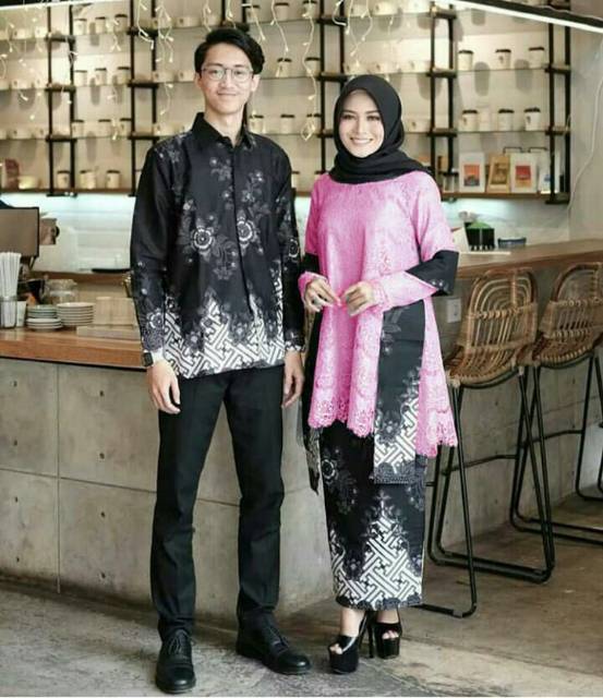 BAJU COUPLE BROKAT SELENDANG MODERN