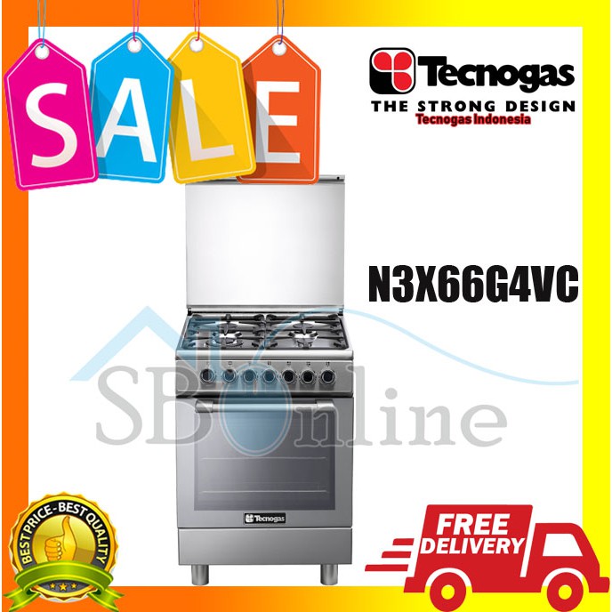 Tecnogas Kompor Free Standing 4 Tungku N3X66G4VC