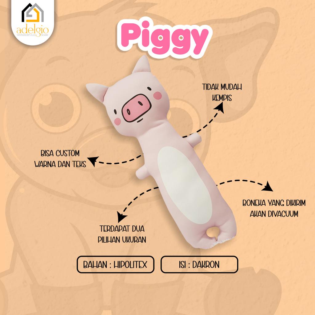 Boneka Guling Piggy Stuffed Animal Mainan Bayi Anak Dewasa Pillow Doll Custom Nama Kado Gift Hadiah Birthday