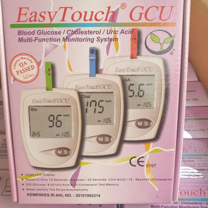 Alat Cek Gula Darah 3 in 1 Easy Touch Gcu Alat Cek Gula Darah Kolesterol Asam Urat Original ..