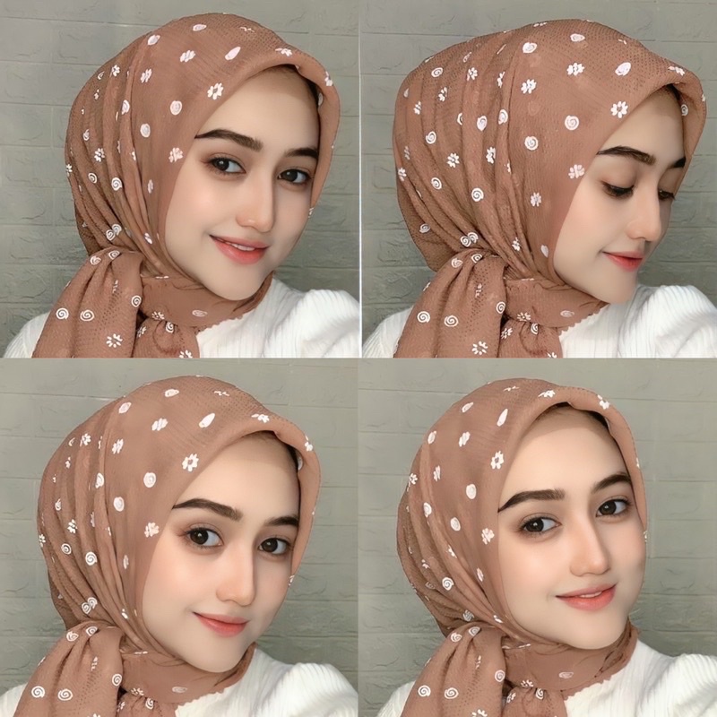 SEGIEMPAT IMPORT HIJAB POTTON WAFLE / WAFFLE TASEL (MOTIF RANDOM)