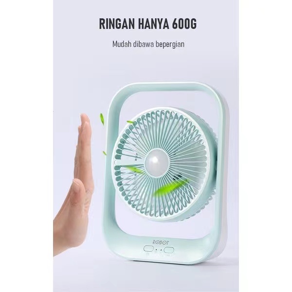 ROBOT RT-BF13 Portable Fan 4000mAh Kipas Angin Rotatable 300° 7inch LED Garansi Original Resmi