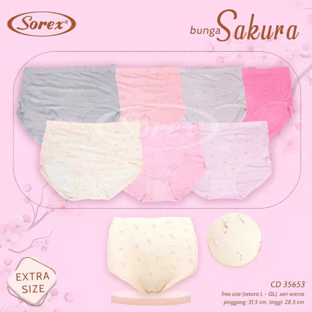 babybear CELANA DALAM SOREX 35653 WANITA JUMBO MAXI Fashion CD Undies Celana Dalam Wanita Motif