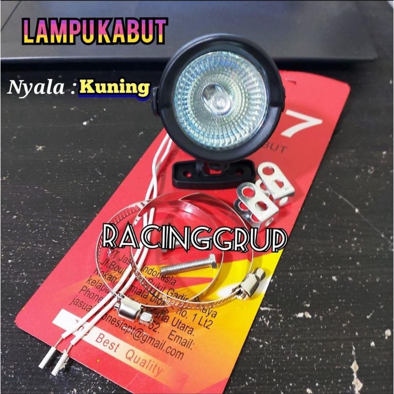 Lampu Tembak model Kodok Oval bolam H3 nyala Kuning