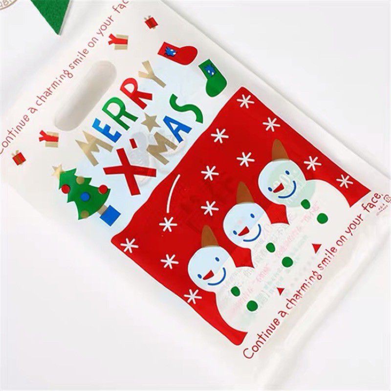 PLASTIK BINGKISAN NATAL LUCU SNOWMAN 20X30 ( 5PCS)