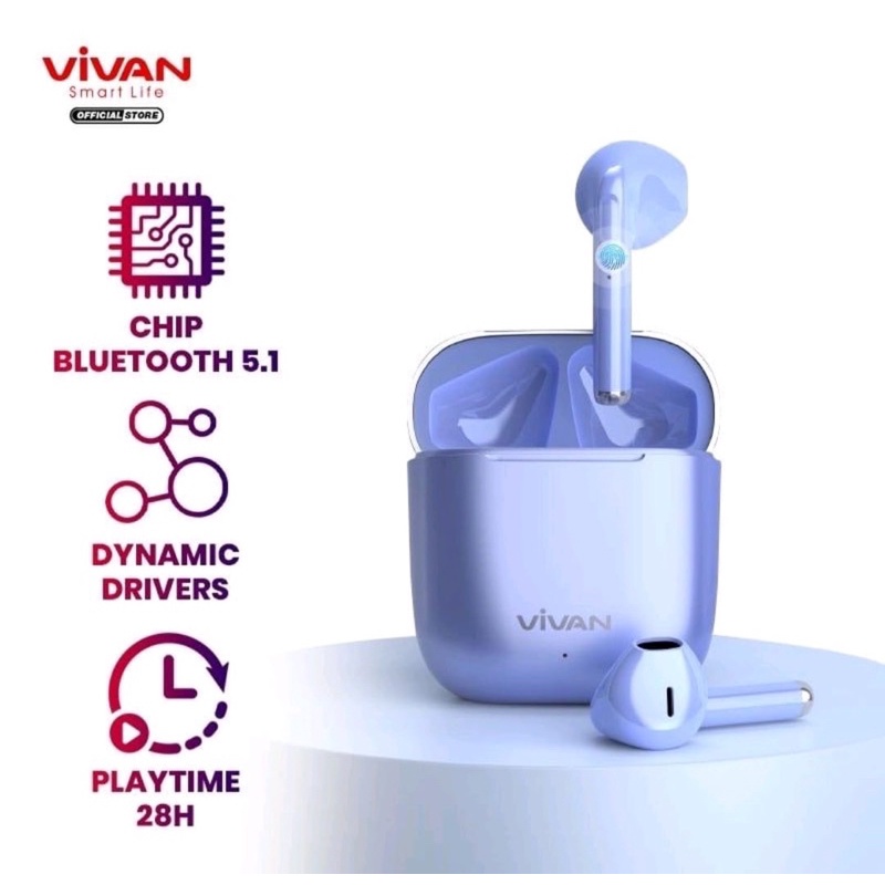 Headset Bluetooth VIVAN LIBERTY T220 Original Purple