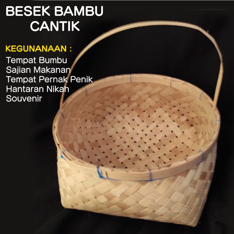Besek Wadah Anyaman Bambu Klasik tempat pernak pernik dan souvenir Cantik