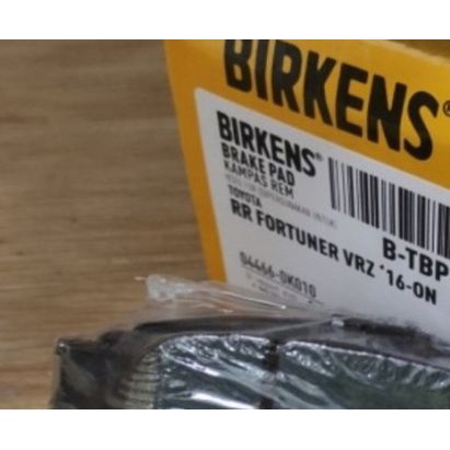 BRAKE PAD KAMPAS REM BELAKANG TOYOTA FORTUNER VRZ 2016-ON BIRKENS METALIC