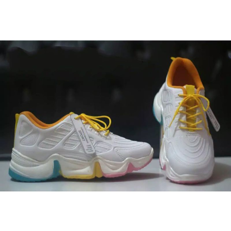 sepatu wanita sneakers fashion women Chelsy rainbow