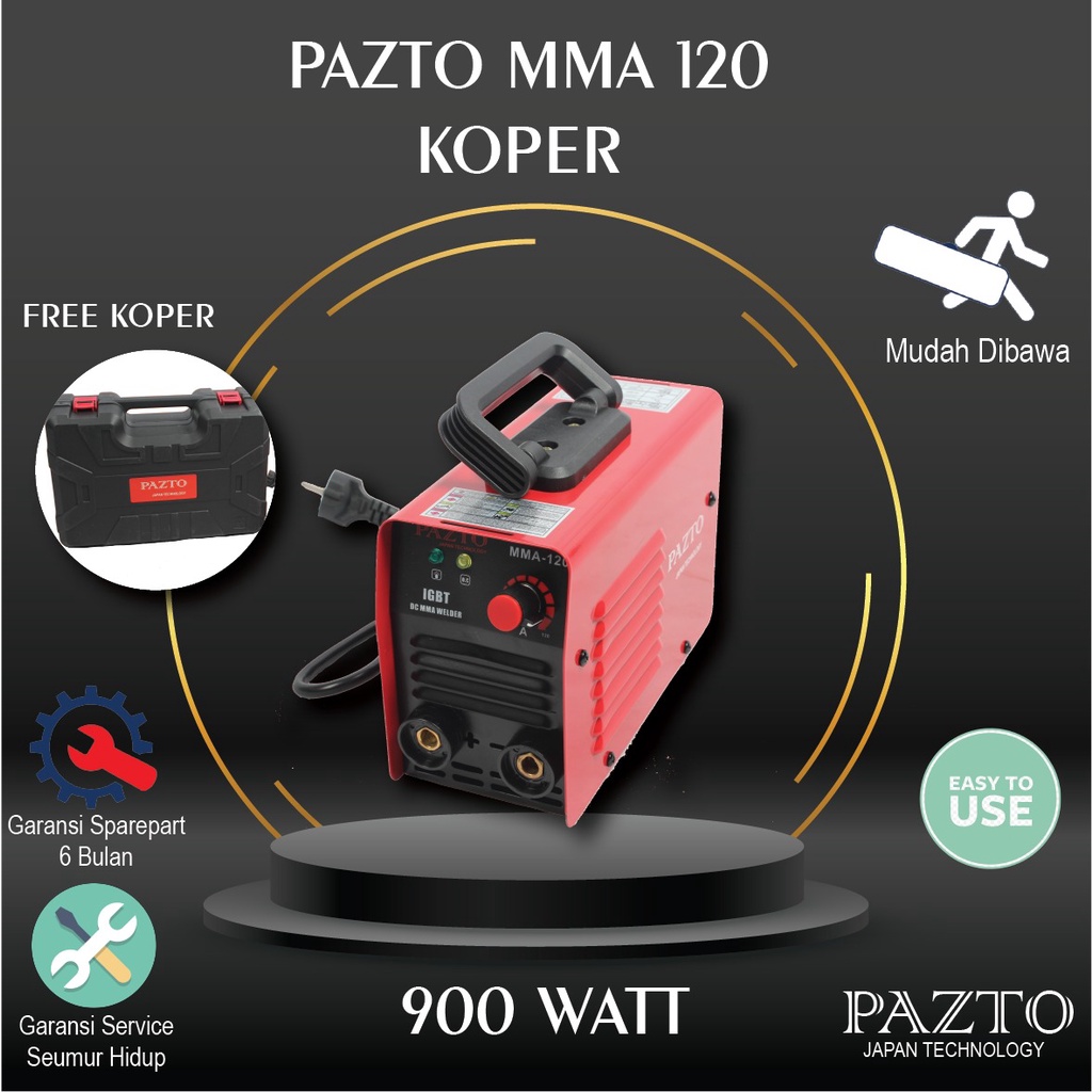 Mesin Las Pazto MMA 120 900 Watt