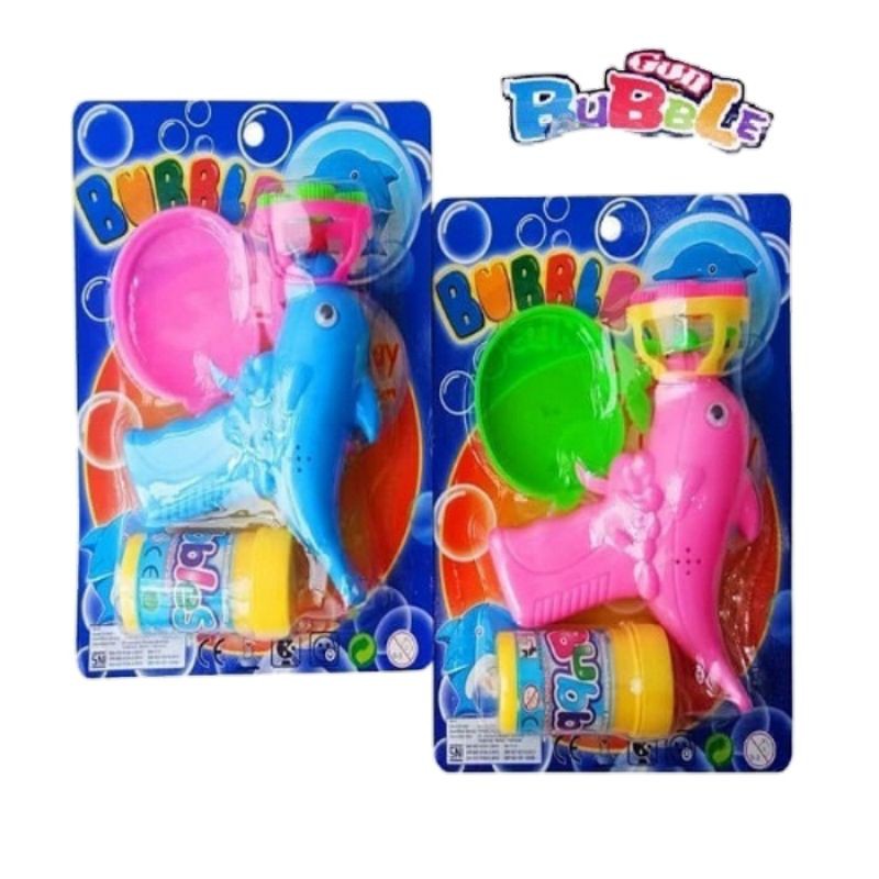 Mainan Anak Tembakan Pistol Gelembung Busa Dolphin Bubble Gun 6 Mata