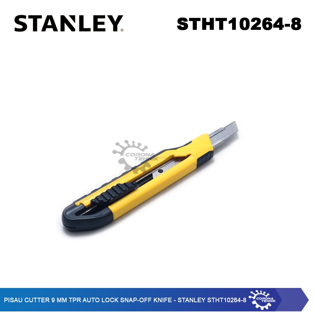 Stanley STHT10264-8 - Pisau Cutter 9 mm TPR Auto Lock Snap-Off Knife
