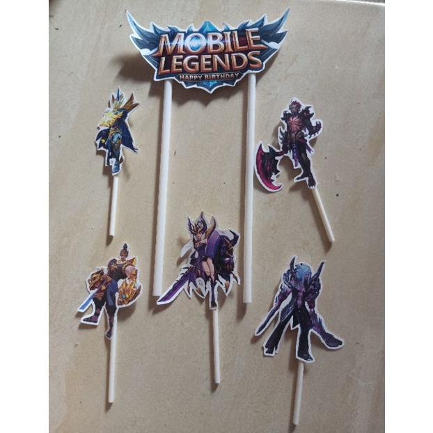 Topper cake / Hiasan Kue / Tusukan Kue mobile legends