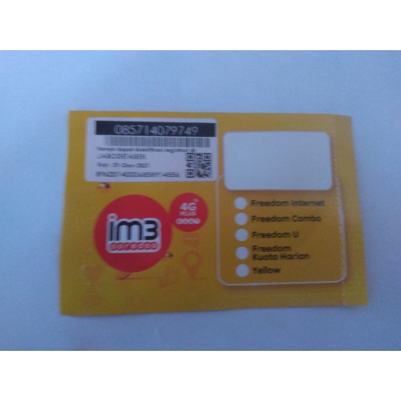 Kartu Perdana IM3 kosongan Perbox