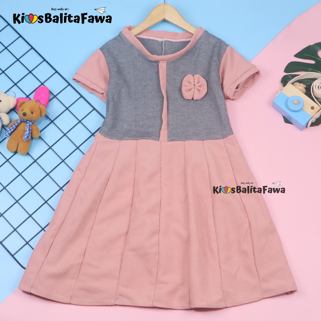 Dress Maudy uk 1-6 Tahun / baju Balita Cewek Harian Gaun Pesta Murah Dres Anak Perempuan babycinnamon