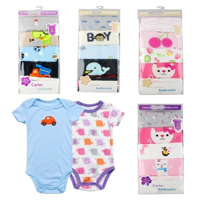 [5 pcs] Baju bayi jumper pendek premium [MOTIF RANDOM]
