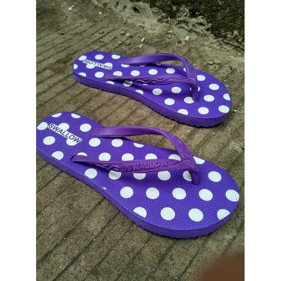 Sandal Jepit Swallow Polkadot / Sendal Swalow Polkadot Kualitas Premium