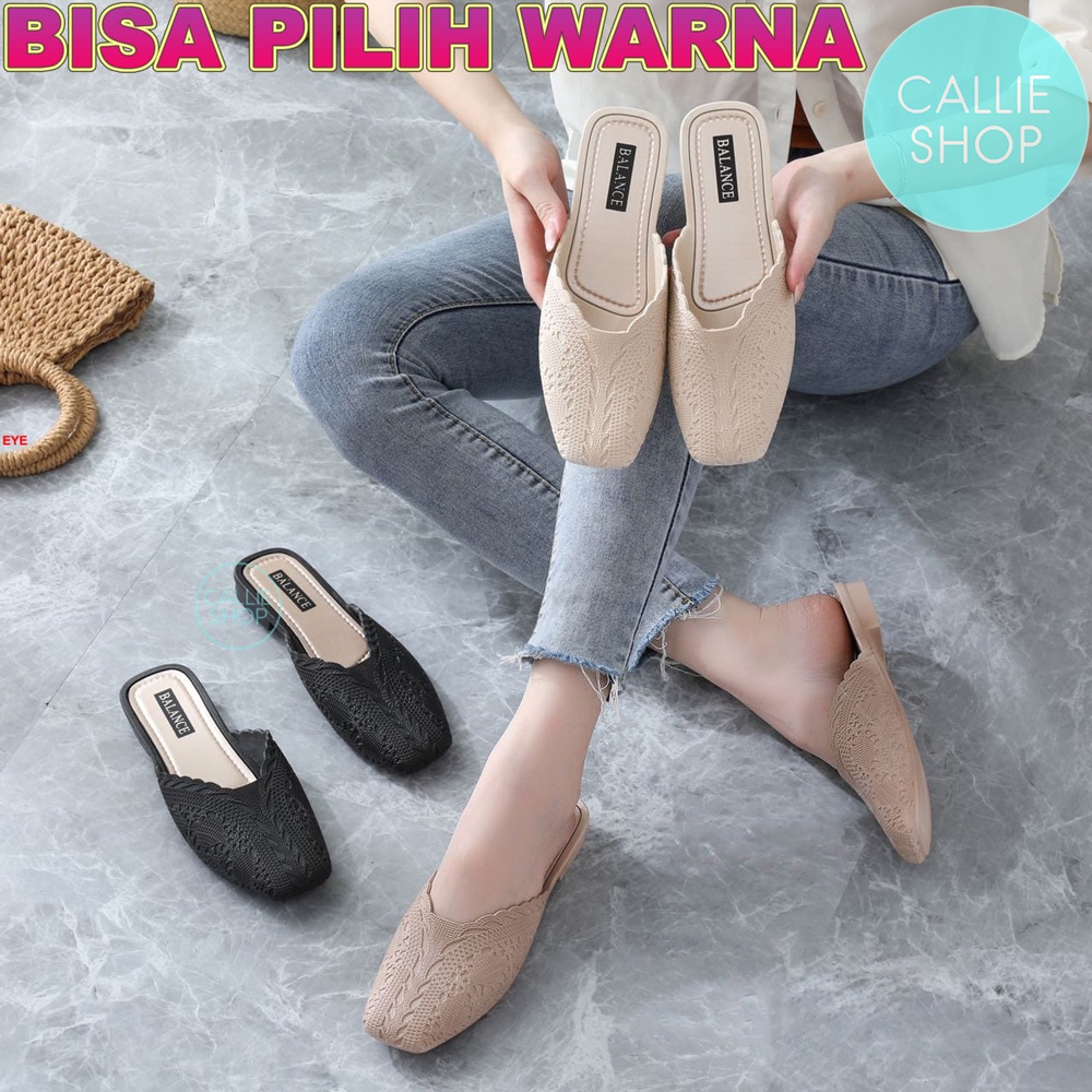 Sandal Wanita Mules Cantik Motif Renda Jelly Balance 1624-1 BUSRDA