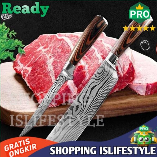 

Set Pisau Dapur Damascus Pattern Stainless Steel 7 Pcs Serbaguna 85Yq1056R5