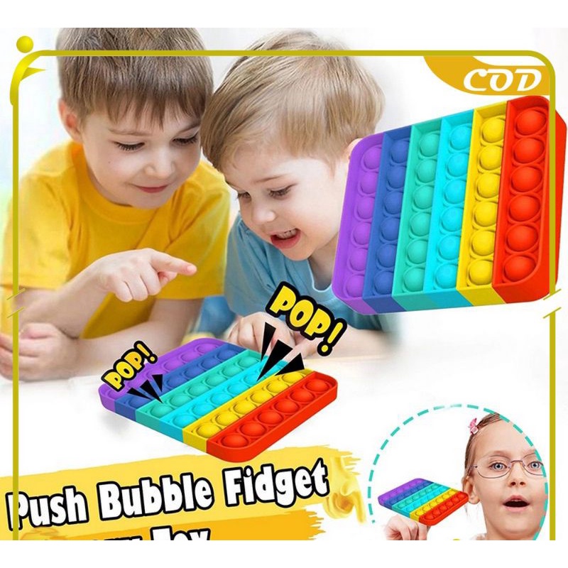 viralkan Ready KOTAK PENSIL POP IT 2IN1 Big Pop It Pencil Case Bag Pops Fidget Toys Push Bubble Pen Holder Silicone Sensory Game P005-1
