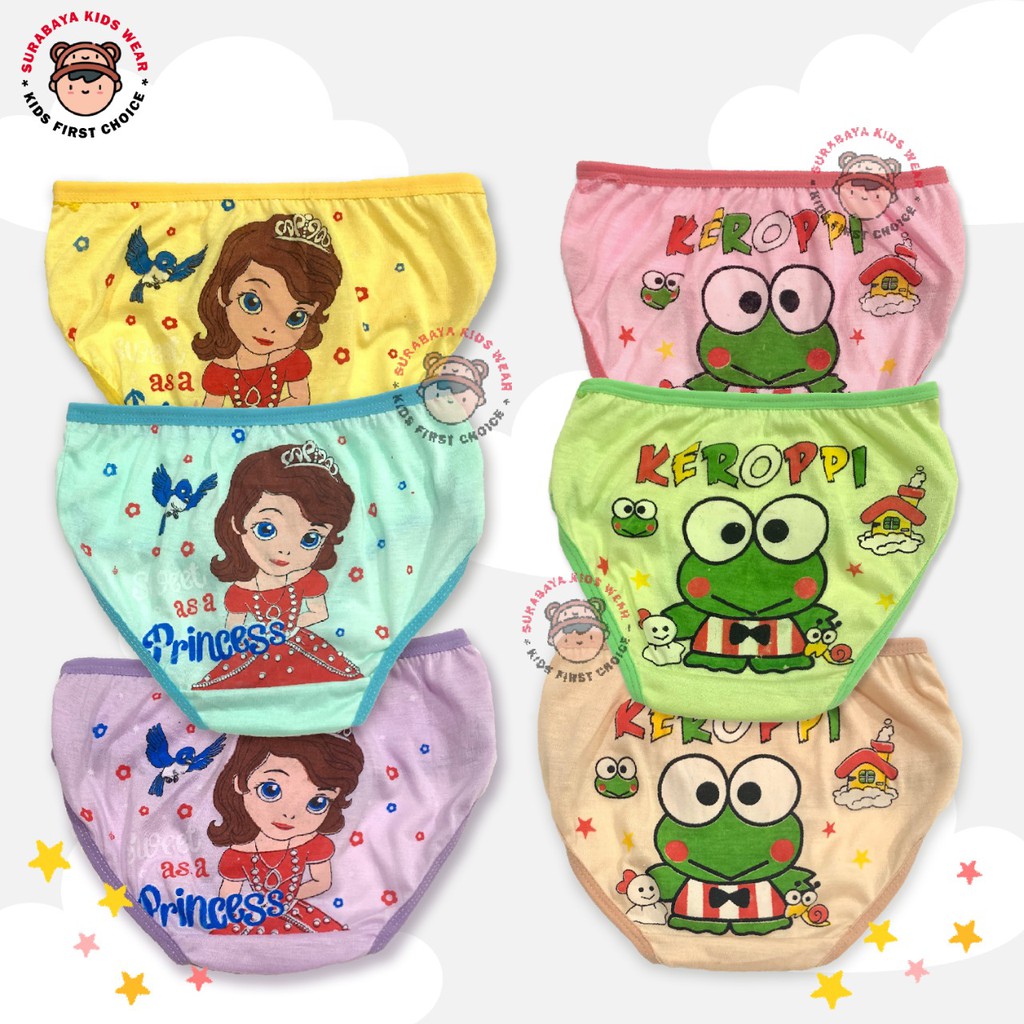 Celana Dalam Anak Perempuan Motif Kartun Warna