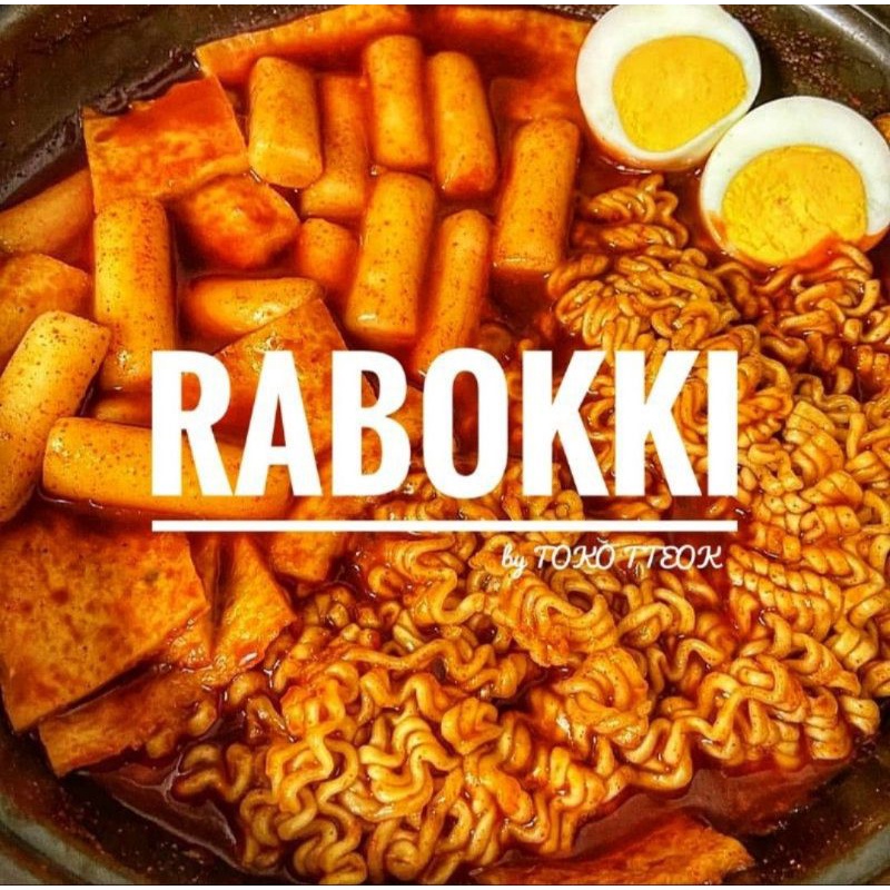 Paket Rabboki isi kue beras mie ramen gochujanng wijen bubuk cabe halal murah tteokbokki toppoki topoki