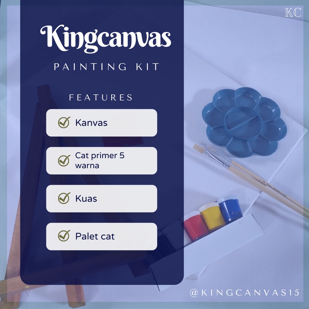 

KINGCANVAS Painting Kit Ukuran 30cm x 40cm Tanpa Easel