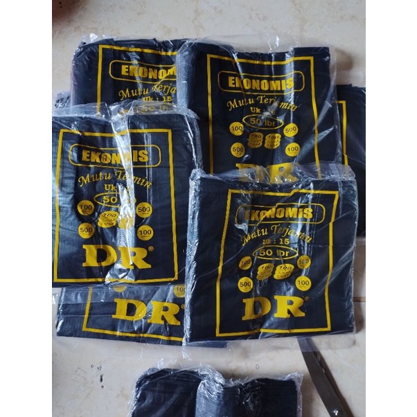 Kresek ekonomis isi 50pcs - kresek packing kecil uk 15cn