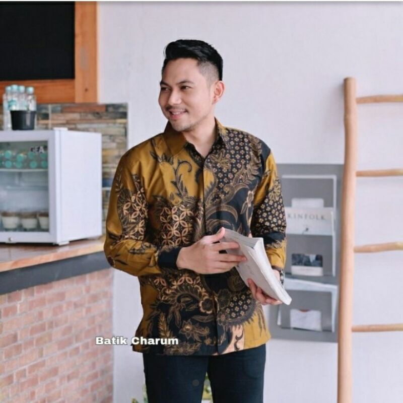 batik pria kemeja batik mewah elegan bisa untuk kantor dan pesta