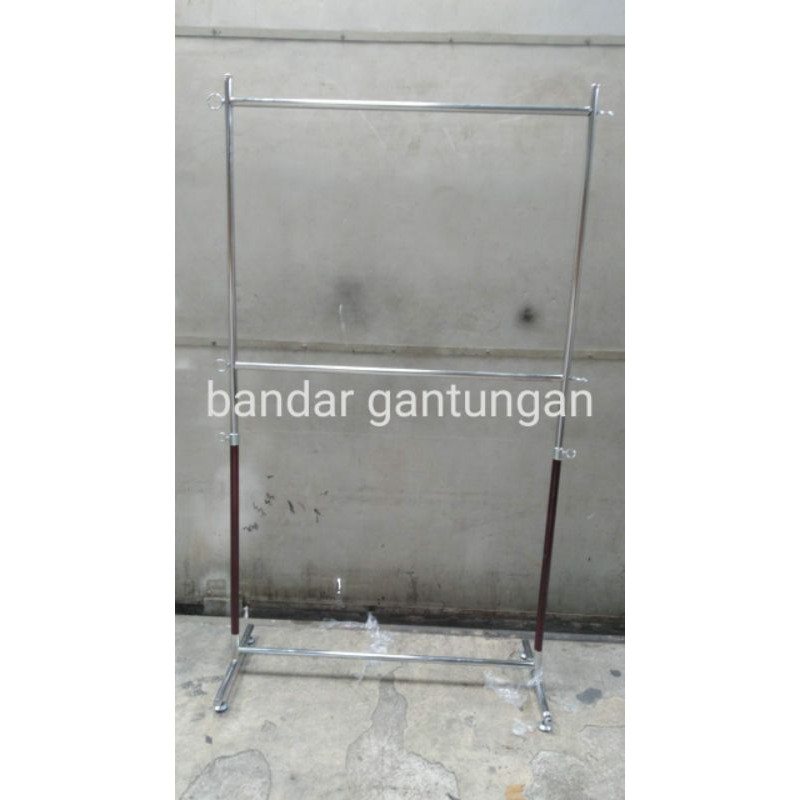 Gawang Baju Pipa Kotak 2 Susun Stand Hanger Baju Rak Baju Croom - BH