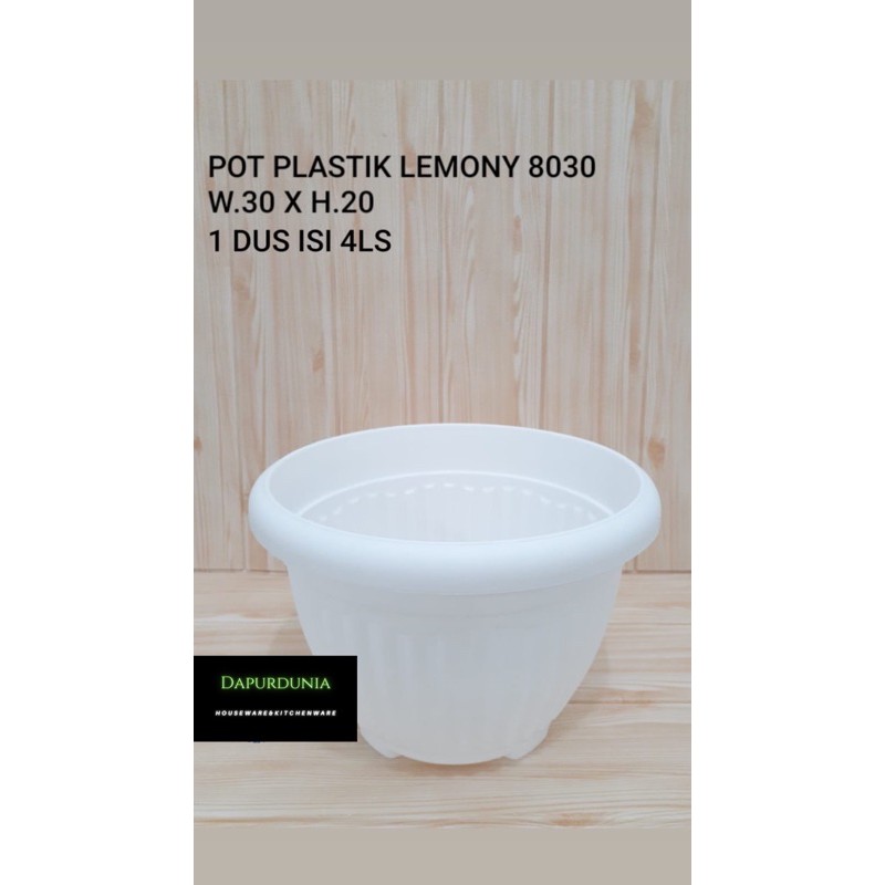 pot plastik lemony putih / warna ( kecil / sedang / besar )