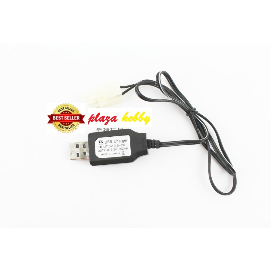 USB charger 7.2V 250mA charger baterai NICD 7.2V charger mainan mobil