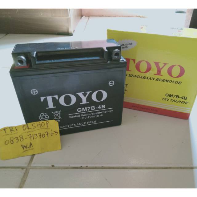 aki accu kering toyo untuk honda tiger yamaha nouvo nuvo scorpio GM7B-4B