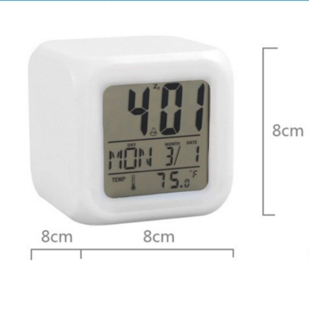 [Z037] Jam Alarm Kotak Digital LED Moody Kubus Warna / Jam Meja Kantor Kamar Rumah