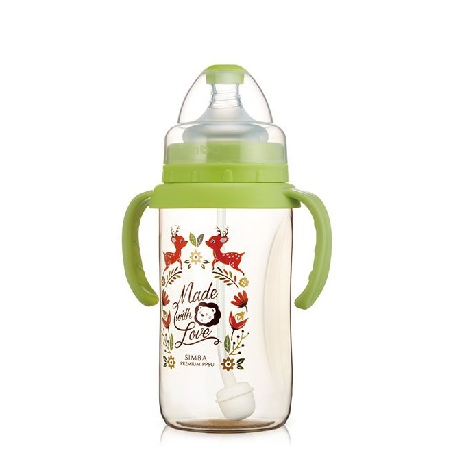 Simba Dorothy Wonderland PPSU Wide Neck Feeding Bottle With Handle 270ml Elk Green