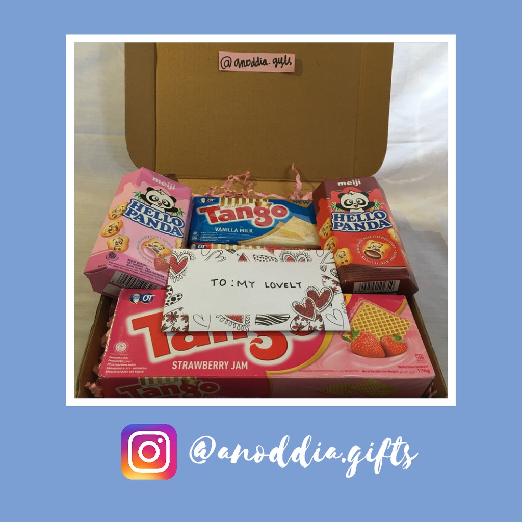 

Snack Box / Gifts Box / Kado Ulang Tahun - Anniversary (Paket Tango + Pocky)