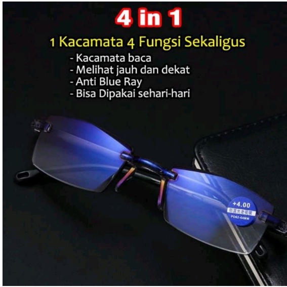 Kacamata Baca Lensa Plus Anti Radiasi +1.00 s/d + 4.00 Kacamata Pria Wanita Reading Glasses 807 G Radiation Premium Bisa Jalan dan Nonton TV