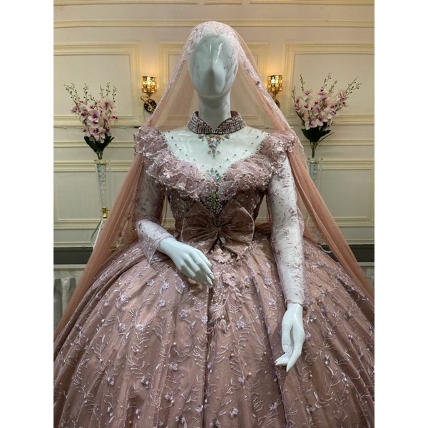 Gaun pengantin mutiara ekonomis/wedding dress