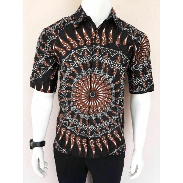 Batik Pria Lengan Pendek MOTIF Hem Baju Batik Pria Kemeja Batik Pria Lengan Pendek  Size M L XL XXL Seragam Batik Kerja