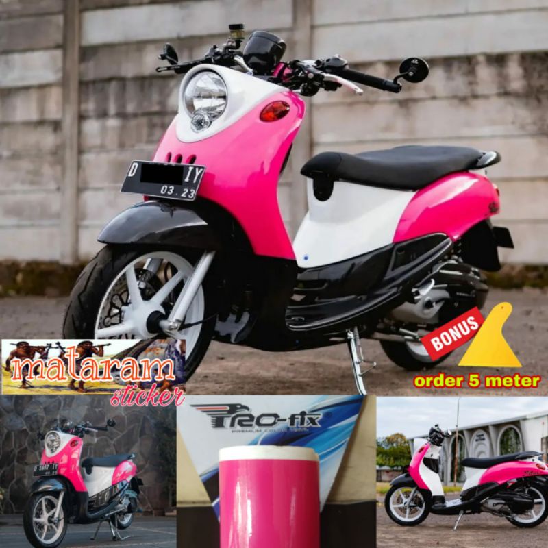 STIKER SKOTLET MOTOR WARNA PINK / SKOTLET MOTOR WARNA MERAH MUDA / STIKER WARNA PINK / SKOTLET PINK