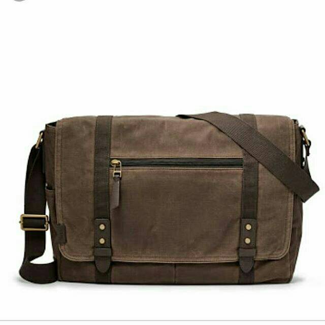 TAS FOSSIL TRAVIS MESSENGER CANVAS