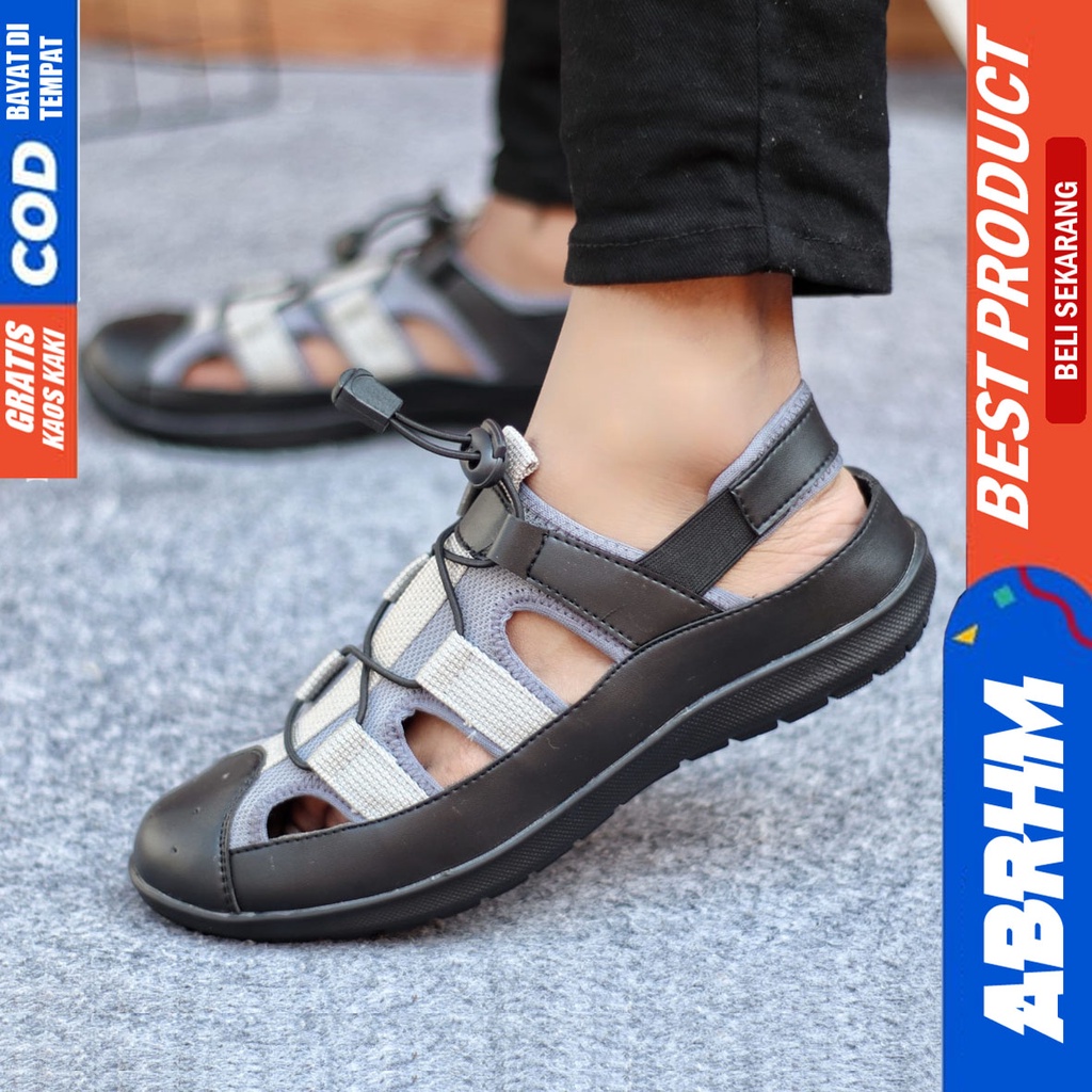 Sepatu Sendal Pria Casual Sepatu Slop Keren Kerja Outdoor Kulit PU Original LEXXA ABRHM