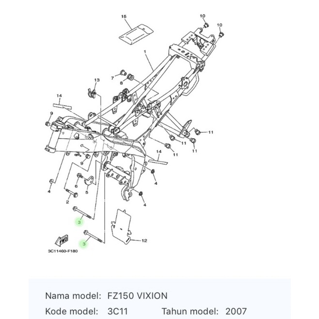Baut Blok Mesin Vixion 90105-10829 Asli Original Harga Satuan