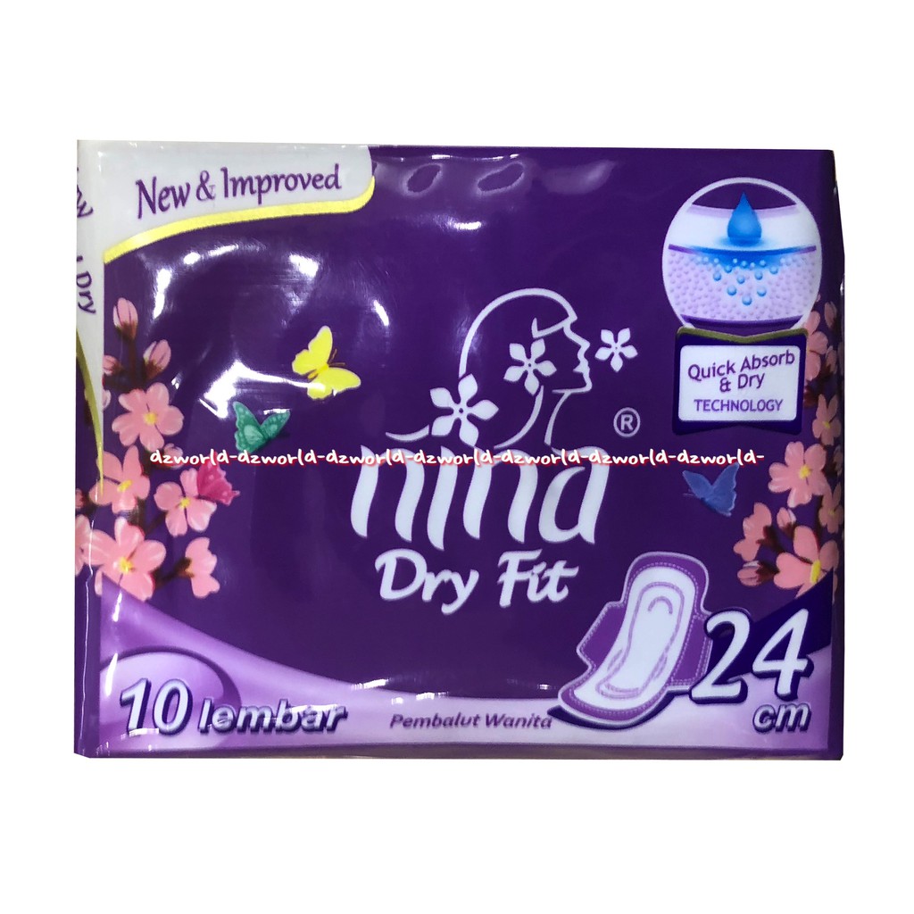 Nina Dry Fit Pembalut Wanita Wing 24cm Ninna 10 Lembar Softex Wings