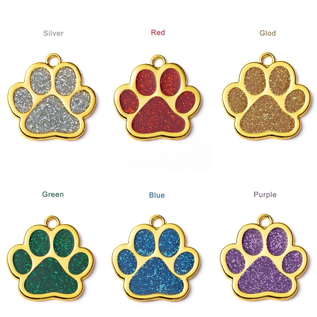 Chookyy Pet ID Tag Puppy Footprint Kucing Anjing Tag Nama